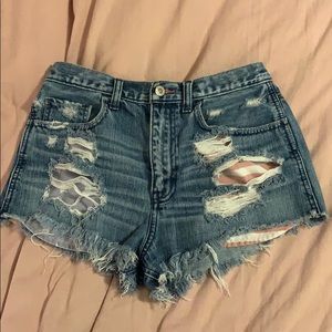 Hollister American Flag blue jean shorts